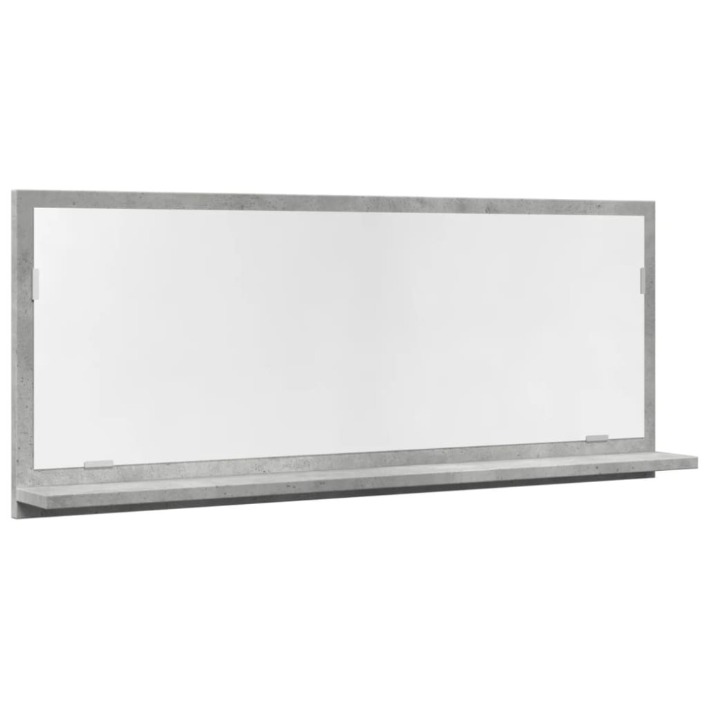 vidaXL Dulap baie cu oglindă, gri beton, 90x11x37 cm, lemn prelucrat