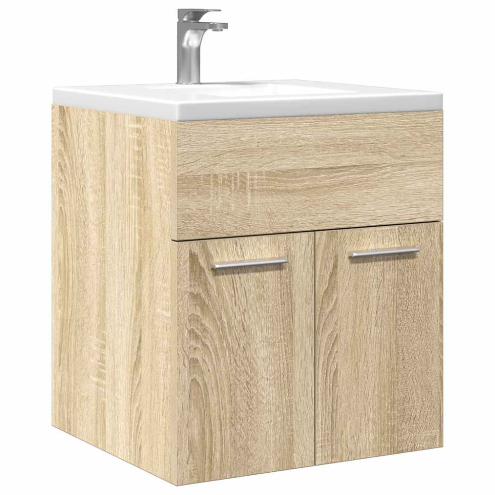 vidaXL Dulap chiuvetă baie, stejar sonoma 41x38,5x46 cm lemn prelucrat
