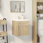 vidaXL Dulap chiuvetă baie, stejar sonoma 41x38,5x46 cm lemn prelucrat vidaXL Dulap chiuvetă baie, stejar sonoma 41x38,5x46 cm lemn prelucrat