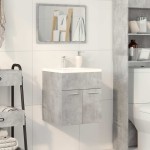 vidaXL Dulap de chiuvetă baie, gri beton 41x38,5x46 cm lemn prelucrat vidaXL Dulap de chiuvetă baie, gri beton 41x38,5x46 cm lemn prelucrat