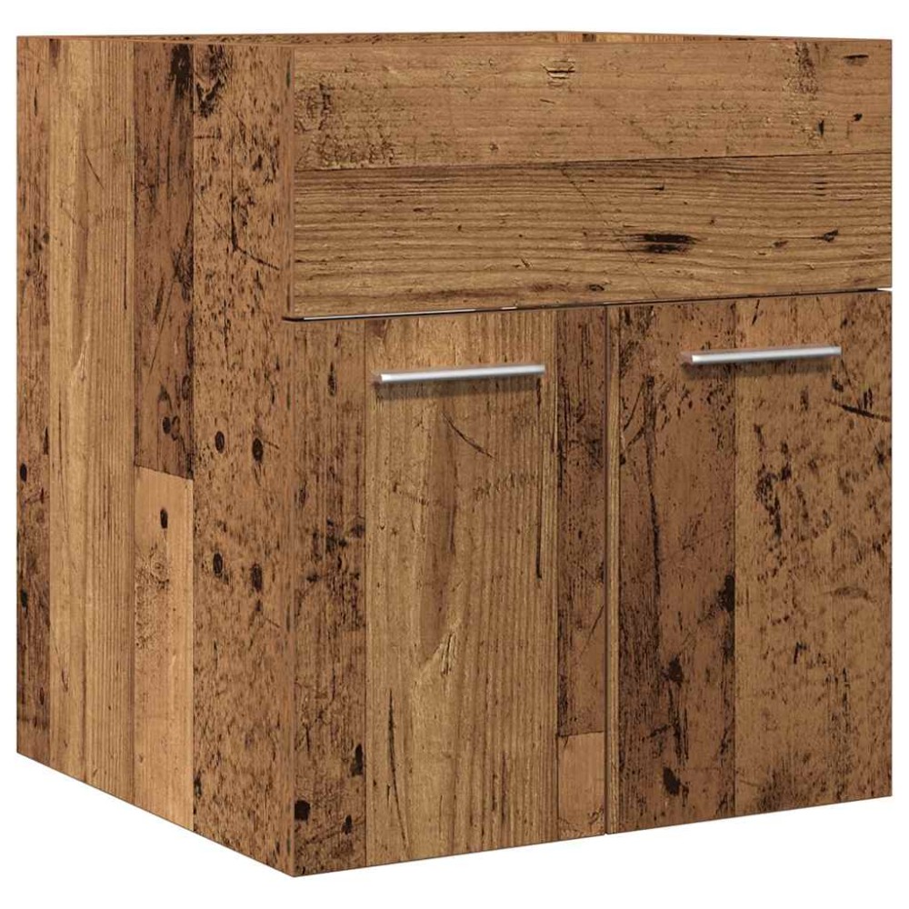 vidaXL Dulap chiuvetă baie, lemn vechi, 41x38,5x46 cm, lemn prelucrat