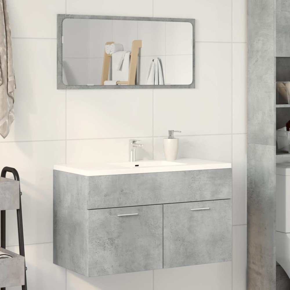 vidaXL Dulap de chiuvetă, gri beton, 80x38,5x46 cm, PAL