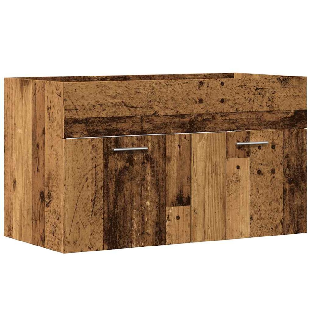 vidaXL Dulap chiuvetă baie, lemn vechi, 80x38,5x46 cm, lemn prelucrat