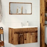 vidaXL Dulap chiuvetă baie, lemn vechi, 80x38,5x46 cm, lemn prelucrat