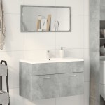 vidaXL Dulap de chiuvetă baie gri beton, 90x38,5x46 cm, lemn prelucrat vidaXL Dulap de chiuvetă baie gri beton, 90x38,5x46 cm, lemn prelucrat