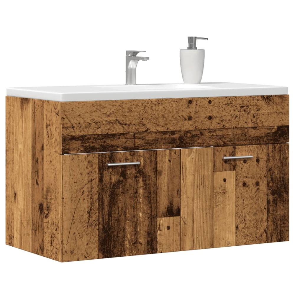 vidaXL Dulap chiuvetă baie, lemn vechi 90x38,5x46 cm lemn prelucrat