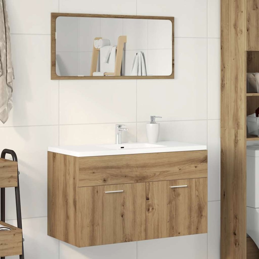 vidaXL Dulap chiuvetă baie, stejar artizanal 90x38,5x46 cm lemn