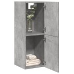 vidaXL Dulap suspendat de baie, gri beton, 30x30x80 cm, lemn prelucrat vidaXL Dulap suspendat de baie, gri beton, 30x30x80 cm, lemn prelucrat