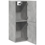 vidaXL Dulap suspendat de baie, gri beton, 30x30x80 cm, lemn prelucrat vidaXL Dulap suspendat de baie, gri beton, 30x30x80 cm, lemn prelucrat