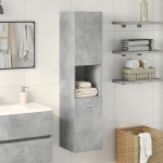 vidaXL Dulap suspendat de baie, gri beton, 30x30x130 cm lemn prelucrat