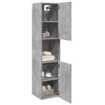 vidaXL Dulap suspendat de baie, gri beton, 30x30x130 cm lemn prelucrat