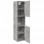 vidaXL Dulap suspendat de baie, gri beton, 30x30x130 cm lemn prelucrat