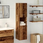 vidaXL Dulap suspendat de baie, lemn vechi 30x30x130 cm lemn prelucrat