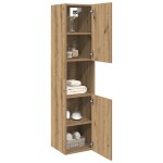 vidaXL Dulap suspendat de baie, stejar artizanal, 30x30x130 cm, lemn