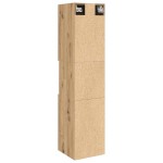 vidaXL Dulap suspendat de baie, stejar artizanal, 30x30x130 cm, lemn