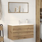 vidaXL Dulap pentru baie stejar artizanal 80x38,5x45 cm lemn prelucrat vidaXL Dulap pentru baie stejar artizanal 80x38,5x45 cm lemn prelucrat