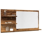 vidaXL Dulap baie cu oglindă, lemn vechi, 90x11x45 cm, lemn prelucrat vidaXL Dulap baie cu oglindă, lemn vechi, 90x11x45 cm, lemn prelucrat