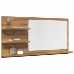 vidaXL Dulap baie cu oglindă stejar artizanal 90x11x45 cm, lemn vidaXL Dulap baie cu oglindă stejar artizanal 90x11x45 cm, lemn