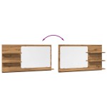 vidaXL Dulap baie cu oglindă stejar artizanal 90x11x45 cm, lemn vidaXL Dulap baie cu oglindă stejar artizanal 90x11x45 cm, lemn