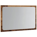 vidaXL Oglindă de baie cu lumină LED, lemn vechi, 60x8,5x38 cm