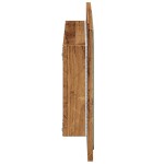 vidaXL Oglindă de baie cu lumină LED, lemn vechi, 60x8,5x38 cm