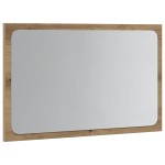 vidaXL Oglindă de baie cu lumină LED, stejar artizanal, 60x8,5x38 cm