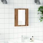 vidaXL Dulap cu oglindă de baie LED stejar artizanal 40x12x45 cm, lemn vidaXL Dulap cu oglindă de baie LED stejar artizanal 40x12x45 cm, lemn
