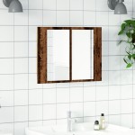vidaXL Dulap cu oglindă & LED lemn vechi 60x12x45 cm lemn prelucrat vidaXL Dulap cu oglindă & LED lemn vechi 60x12x45 cm lemn prelucrat