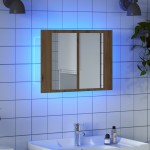 vidaXL Dulap cu oglindă & LED stejar artizanal 60x12x45 cm lemn vidaXL Dulap cu oglindă & LED stejar artizanal 60x12x45 cm lemn