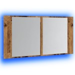 vidaXL Dulap cu oglindă & LED, lemn vechi, 90x11x45 cm, lemn prelucrat vidaXL Dulap cu oglindă & LED, lemn vechi, 90x11x45 cm, lemn prelucrat
