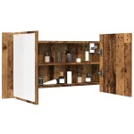 vidaXL Dulap cu oglindă & LED, lemn vechi, 90x11x45 cm, lemn prelucrat vidaXL Dulap cu oglindă & LED, lemn vechi, 90x11x45 cm, lemn prelucrat