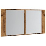 vidaXL Dulap cu oglindă & LED, lemn vechi, 90x11x45 cm, lemn prelucrat vidaXL Dulap cu oglindă & LED, lemn vechi, 90x11x45 cm, lemn prelucrat