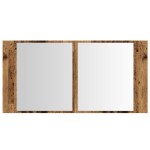 vidaXL Dulap cu oglindă & LED, lemn vechi, 90x11x45 cm, lemn prelucrat vidaXL Dulap cu oglindă & LED, lemn vechi, 90x11x45 cm, lemn prelucrat