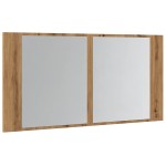 vidaXL Dulap cu oglindă & LED stejar artizanal 90x12x45 cm lemn vidaXL Dulap cu oglindă & LED stejar artizanal 90x12x45 cm lemn