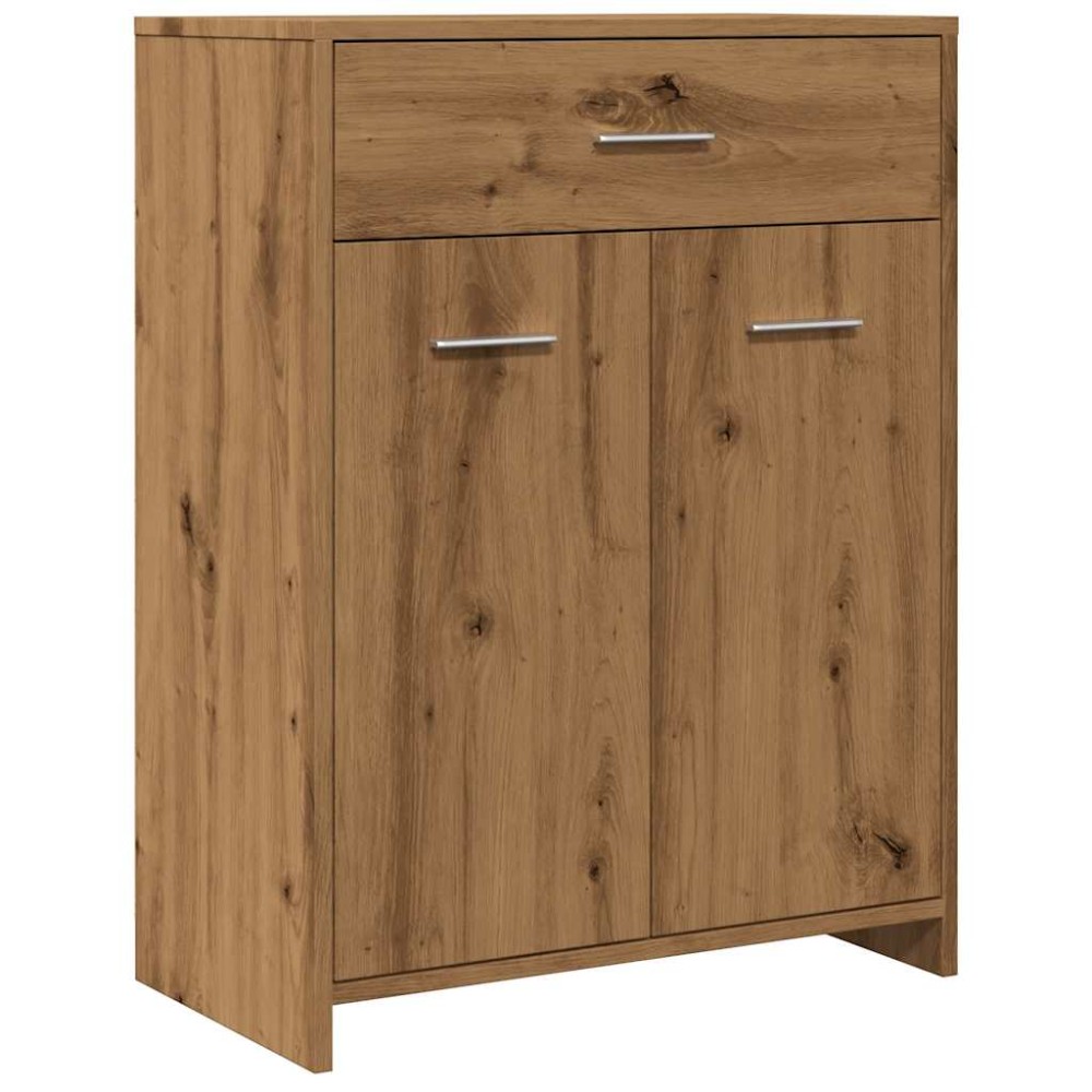 vidaXL Dulap pentru baie stejar artizanal, 60x33x80 cm, lemn prelucrat