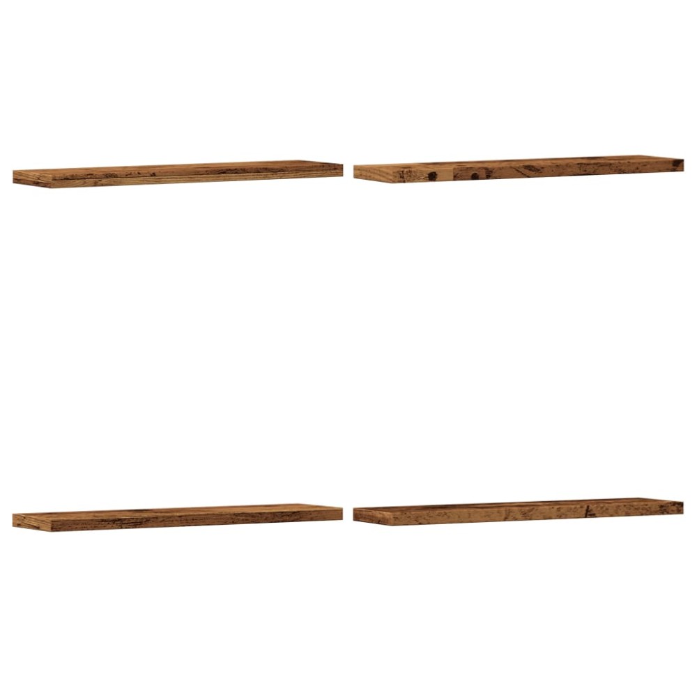 vidaXL Rafturi perete 4 buc., lemn vechi, 40x10x1,5 cm, lemn prelucrat