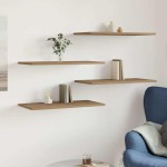 vidaXL Rafturi de perete, 4 buc., stejar artizanal, 60x30x1,5 cm, lemn vidaXL Rafturi de perete, 4 buc., stejar artizanal, 60x30x1,5 cm, lemn