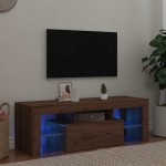 vidaXL Dulap TV cu LED stejar artizanal 120x36,5x40 cm lemn prelucrat