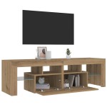 vidaXL Dulap TV cu LED stejar artizanal 140x36,5x40 cm lemn prelucrat