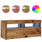 vidaXL Dulap TV cu lumini LED lemn vechi 90x35x40 cm lemn prelucrat vidaXL Dulap TV cu lumini LED lemn vechi 90x35x40 cm lemn prelucrat