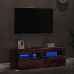 vidaXL Dulapuri TV cu lumini LED, 2 buc., lemn vechi, lemn prelucrat