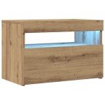 vidaXL Dulap TV cu LED stejar artizanal 60x35x40 cm lemn prelucrat