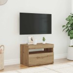 vidaXL Dulap TV cu LED stejar artizanal 60x35x40 cm lemn prelucrat