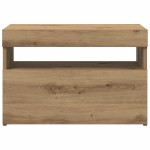 vidaXL Dulap TV cu LED stejar artizanal 60x35x40 cm lemn prelucrat