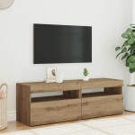 vidaXL Dulapuri TV 2 buc. cu LED stejar artizanal lemn prelucrat