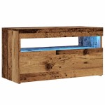 vidaXL Dulapuri TV cu lumini LED, 2 buc., lemn vechi, lemn prelucrat