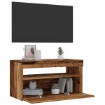 vidaXL Dulapuri TV cu lumini LED, 2 buc., lemn vechi, lemn prelucrat