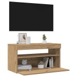 vidaXL Dulapuri TV 2 buc. cu LED stejar artizanal lemn prelucrat