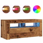 vidaXL Dulap TV cu lumini LED lemn vechi 90x35x40 cm lemn prelucrat vidaXL Dulap TV cu lumini LED lemn vechi 90x35x40 cm lemn prelucrat
