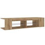 vidaXL Dulap TV cu LED stejar artizanal 135x39x30 cm lemn prelucrat